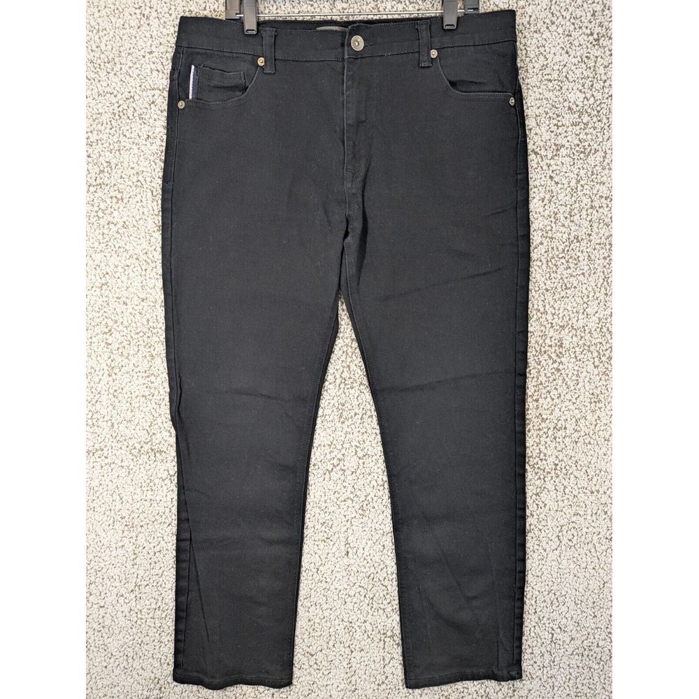 SouthPole Jeans Mens 38x30 (Tag 40x32) Flex The Movement Straight Black Stretch